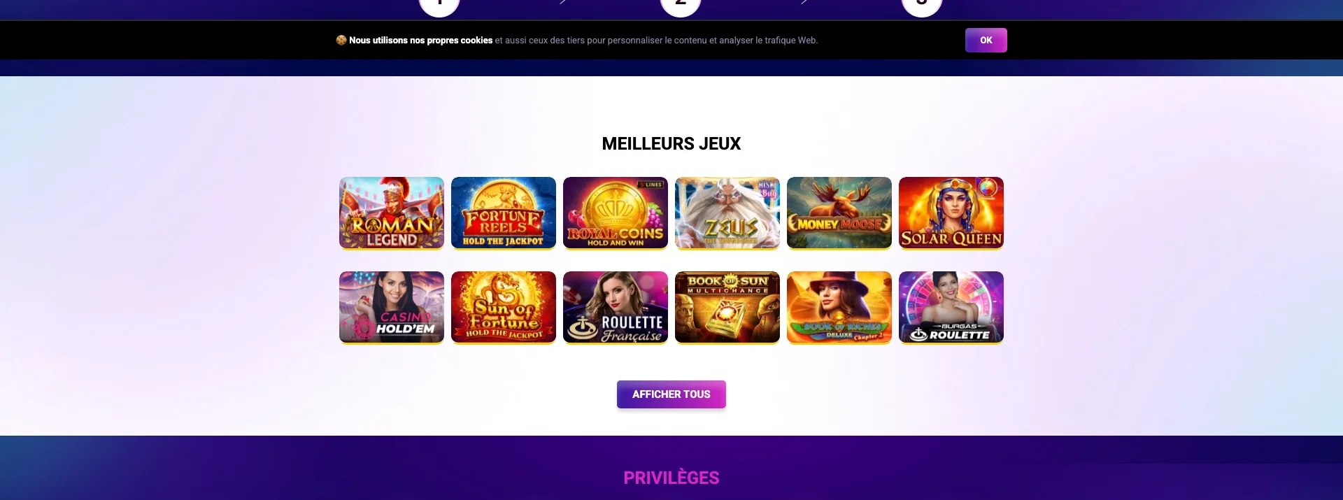les jeux sur Europe Fortune Casino