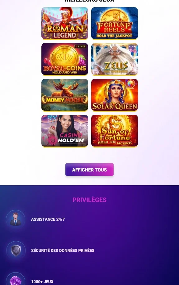 les jeux du casino Europe Fortune Casino